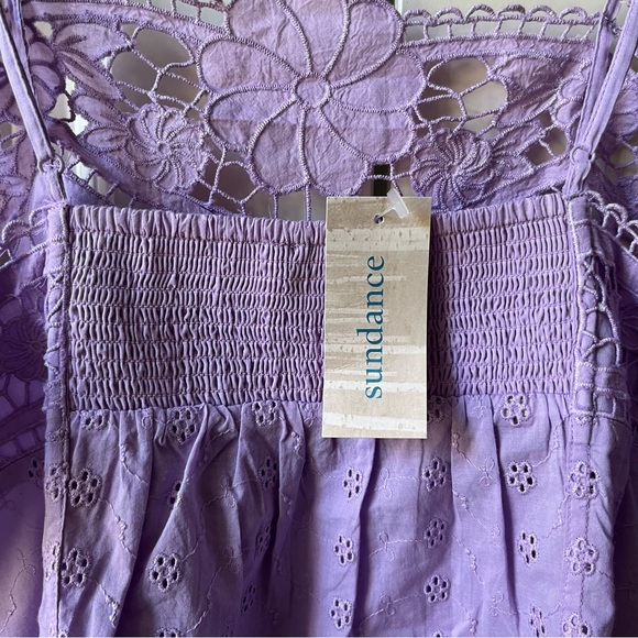 NWT Sundance Calabria Camisole Embroidered Lace Top lilac adjustable straps sz L - Picture 7 of 9